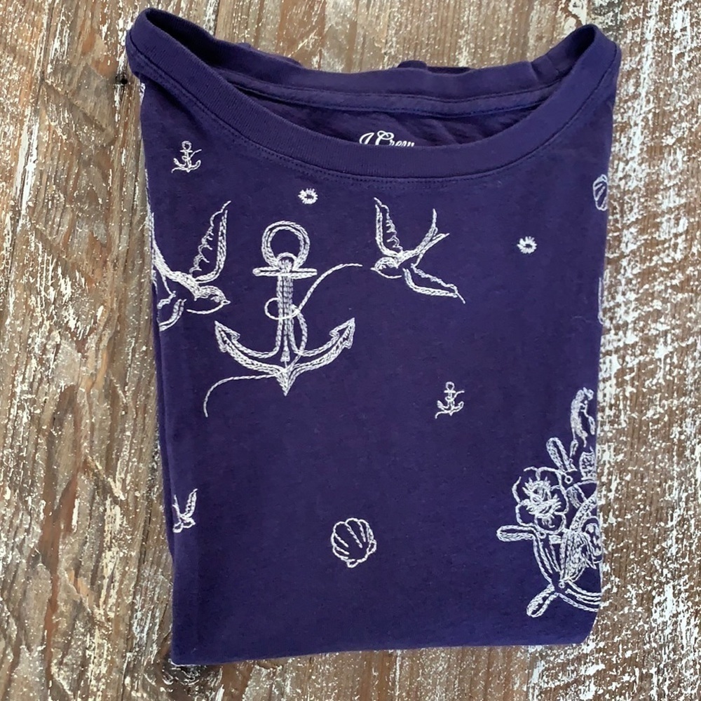 J Crew nautical embroidered tee - Picture 3 of 16